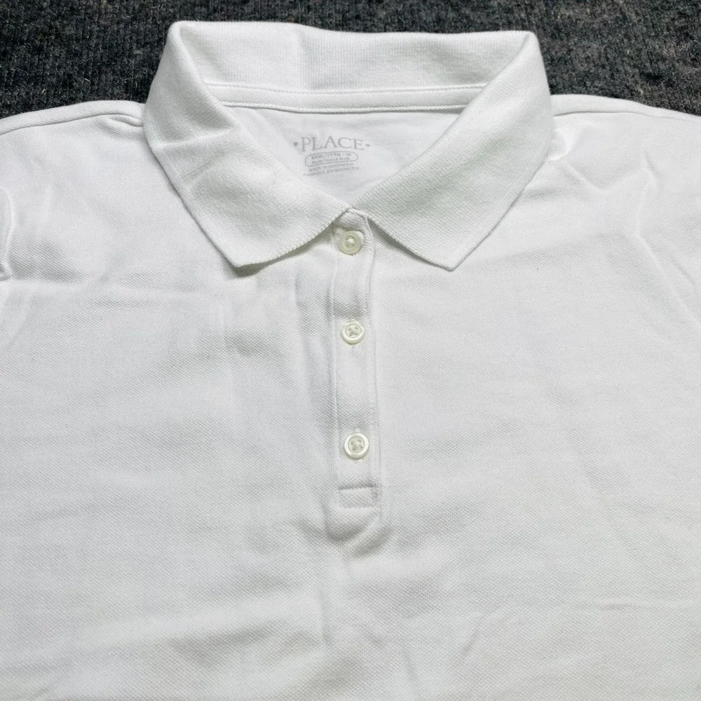 Childrens Place Girls School Uniform Polo White Size XXXL 18 Plus